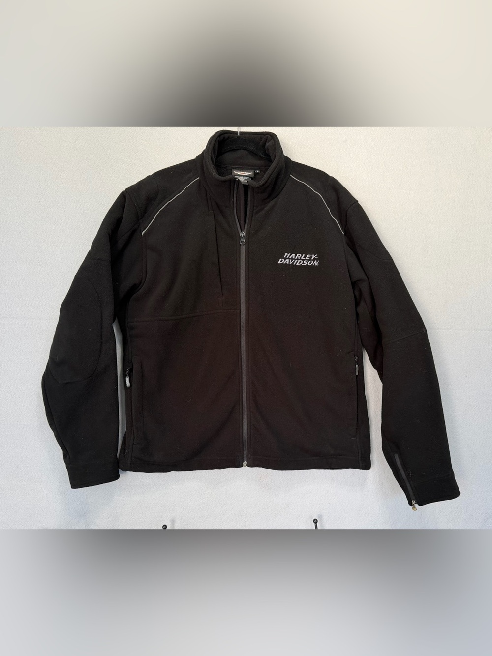 Harley Davidson Fleece Jacket Mens XL Black Willie G Skull Full Zip Rare